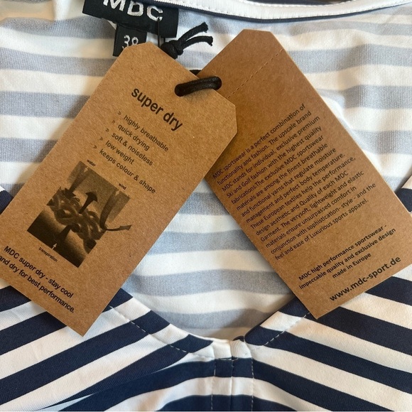 NWT‎ MDC Sport Nantucket Golf Club Blue & White Stripe V-Neck Golf Dress Sz 6 - Picture 10 of 11